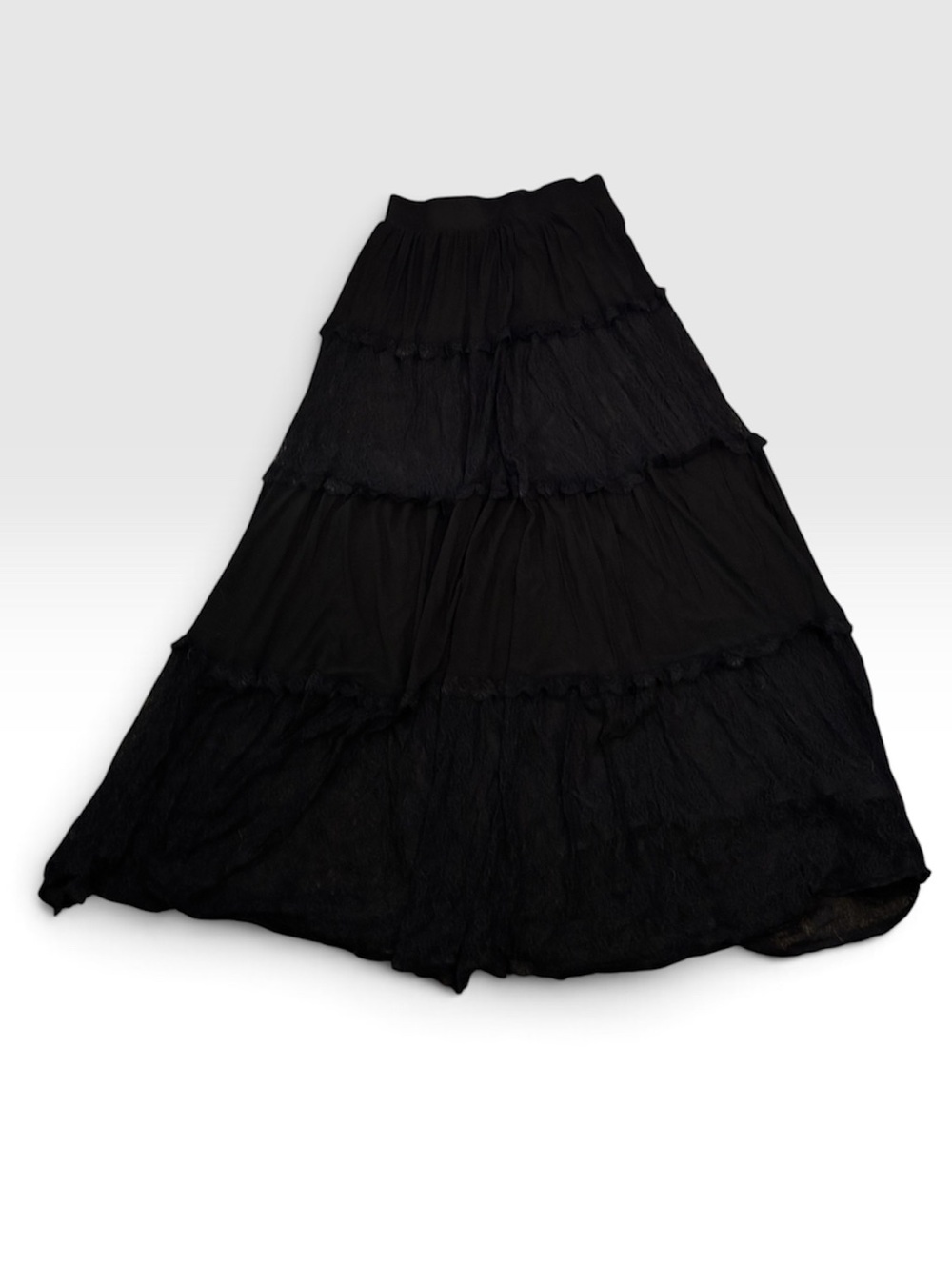 Gorgeous Gothic Layered Tiered Lace Maxi Skirt